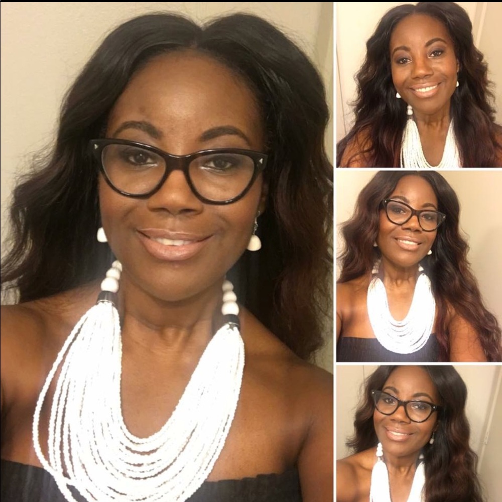 Multi-layered faux pearl necklace